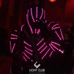 Animation robot LED discothèque Genève